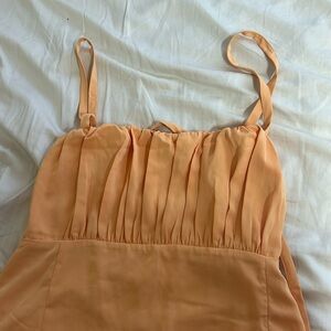 Abercrombie Orange Tie-back MIDI Dress Size LARGE